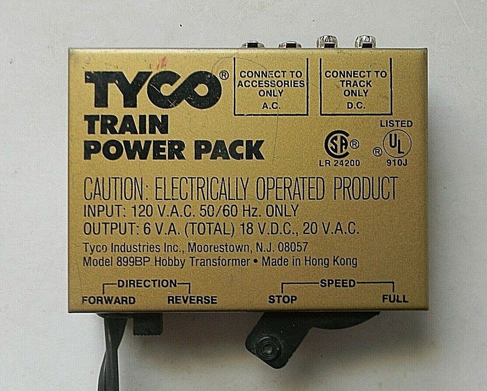 Tyco Train Controller Transformer #899BP Output: 18VDC - 20VAC - HO & N