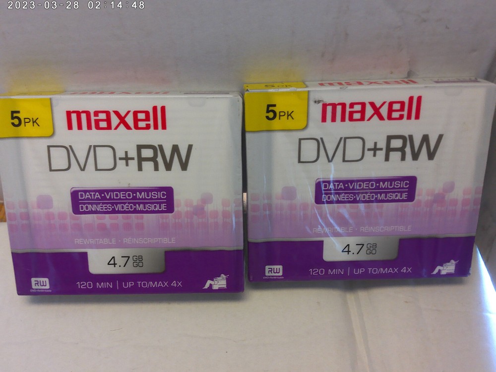 DVD+RW 5 pack (lot of 2) (Maxwell)