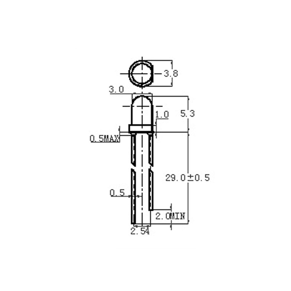 100Pcs 3mm Blue LED Lamps Light 3000mcd