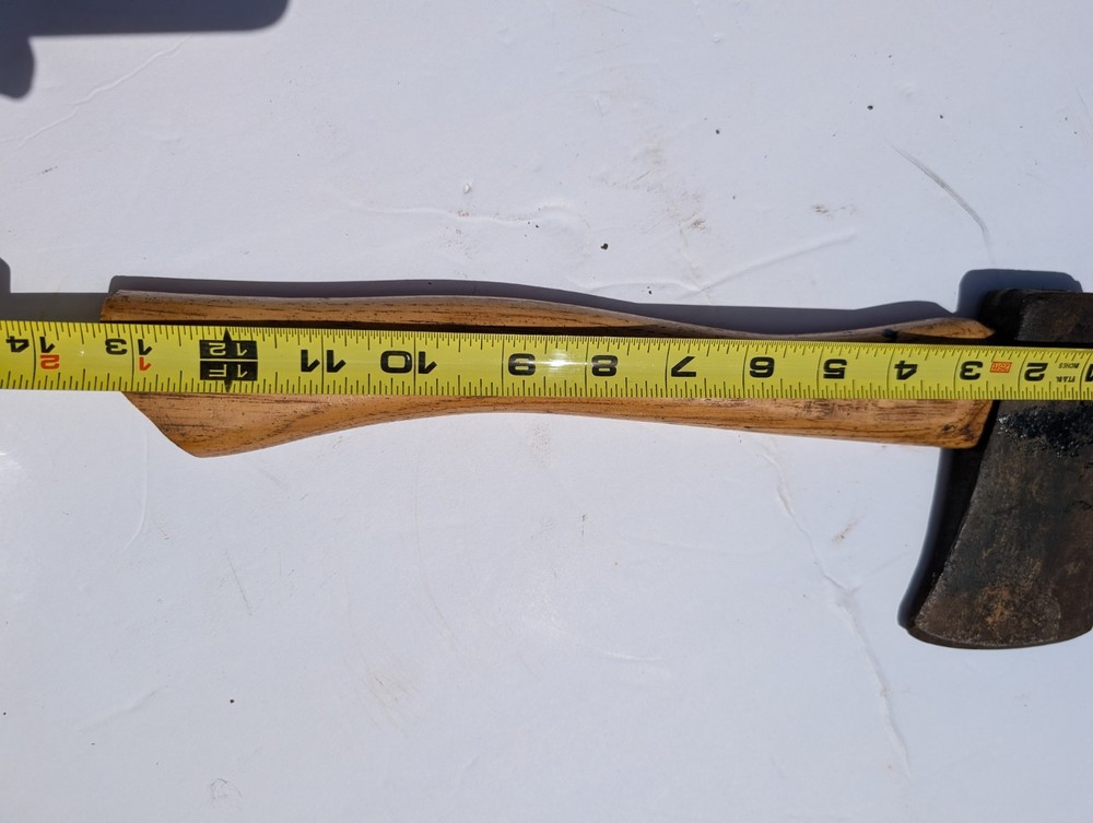 Vintage Hatchet Axe Wood Handle Camp Camping Tool Primitive Rustic 13in