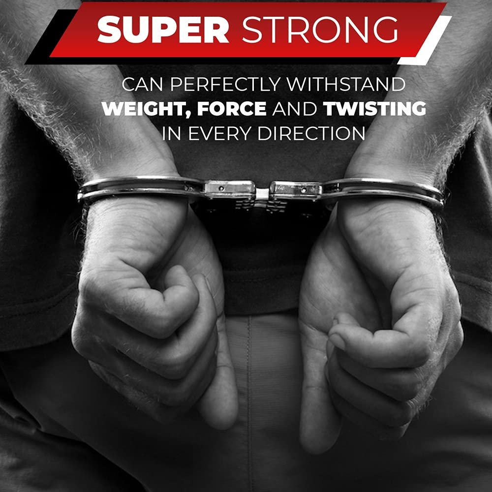 Professional Grade Steel Hinged Handcuffs – Double Locking Tactical Handcuff ...