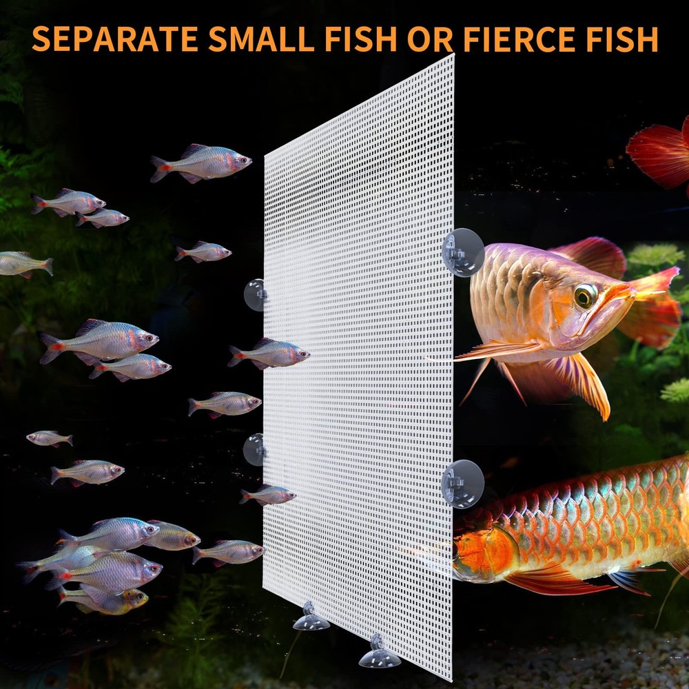 2PCS Fish Tank Divider Plastic Aquarium Dividers with Suction Cups Separating...