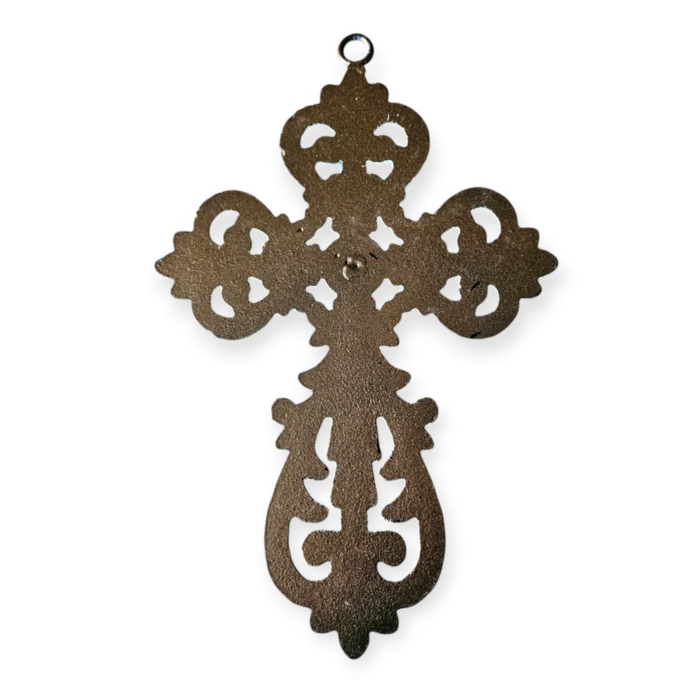 Decorative Painted Metal Cross Wall Decor