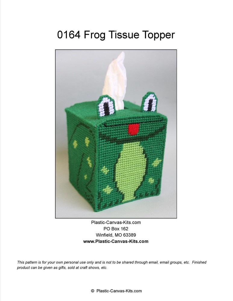 Frog Tissue Topper-Plastic Canvas Pattern or Kit