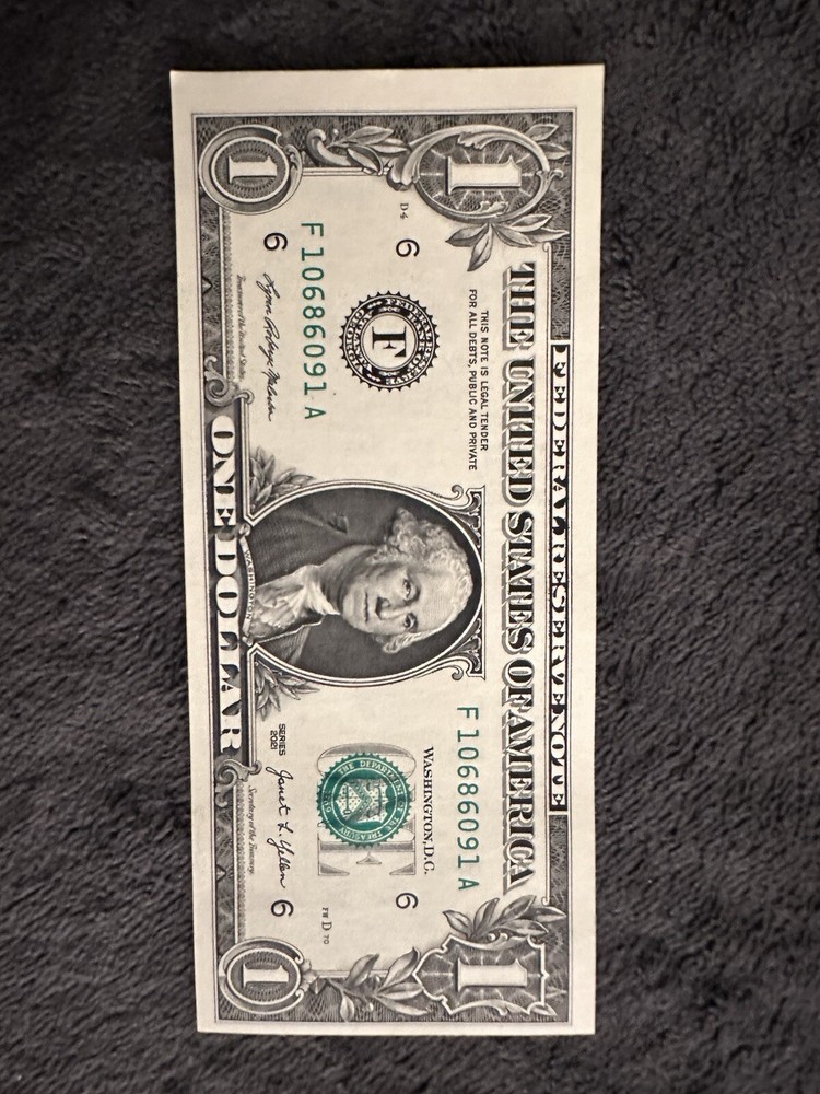 True Flipper Serial Fancy Us Dollar Bill Minor Mis Cut Error Notes