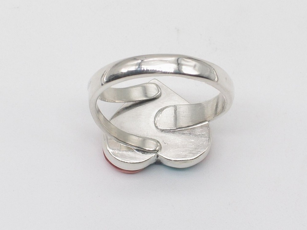 Native American Navajo Handmade Sterling Silver & Multi Stone Adjustable Ring