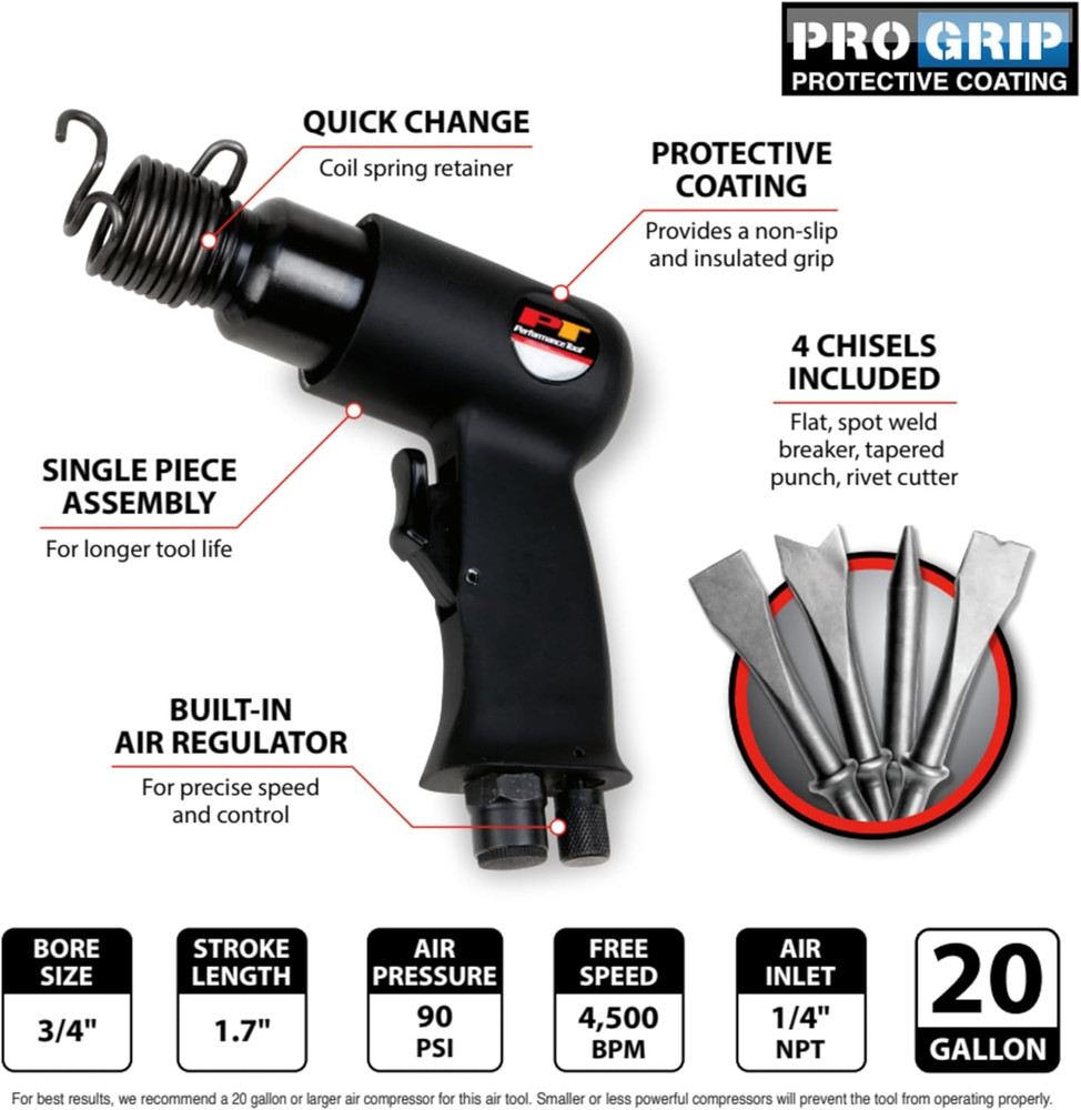 Air Hammer with 4 Chisels
