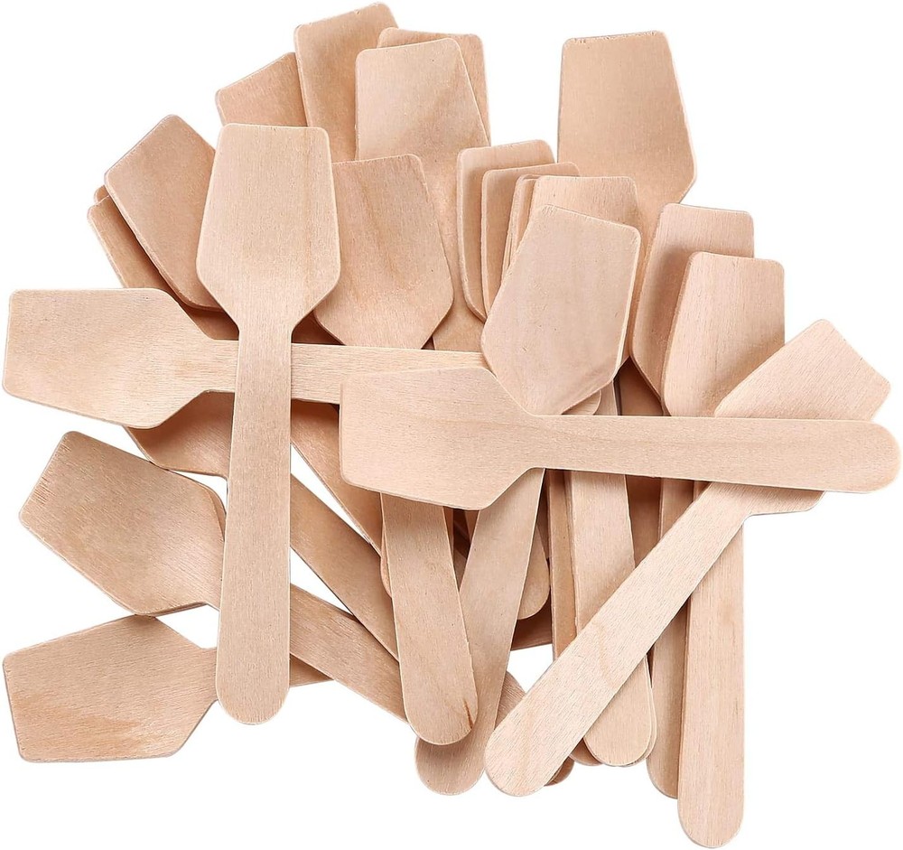 ark Mini Wooden Spoons, Disposable Square End Tasting Spoon, Spling