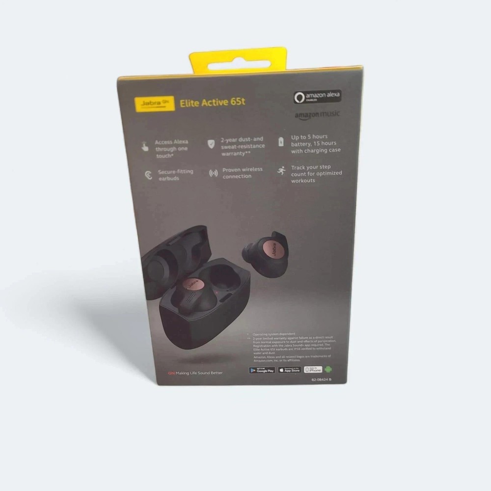 Jabra Elite Active 65T Wireless Bluetooth Earbuds - Copper Black