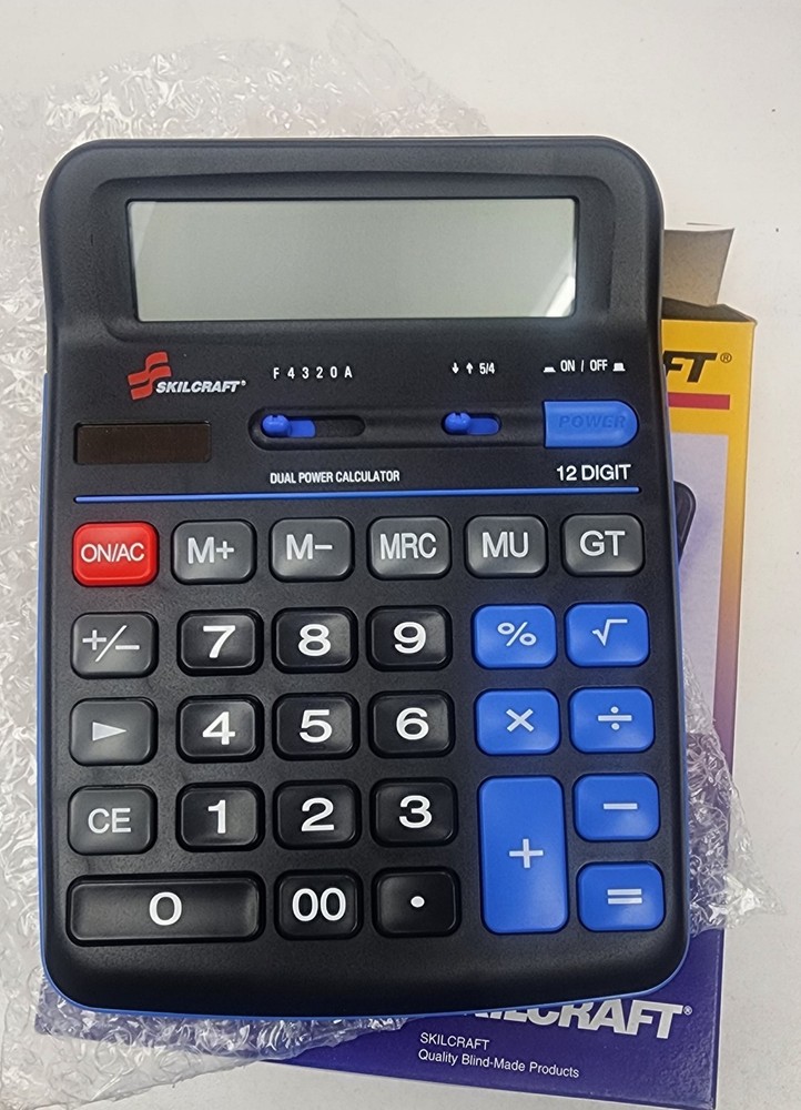Skilcraft Desktop Calculator with 12 Digital Black