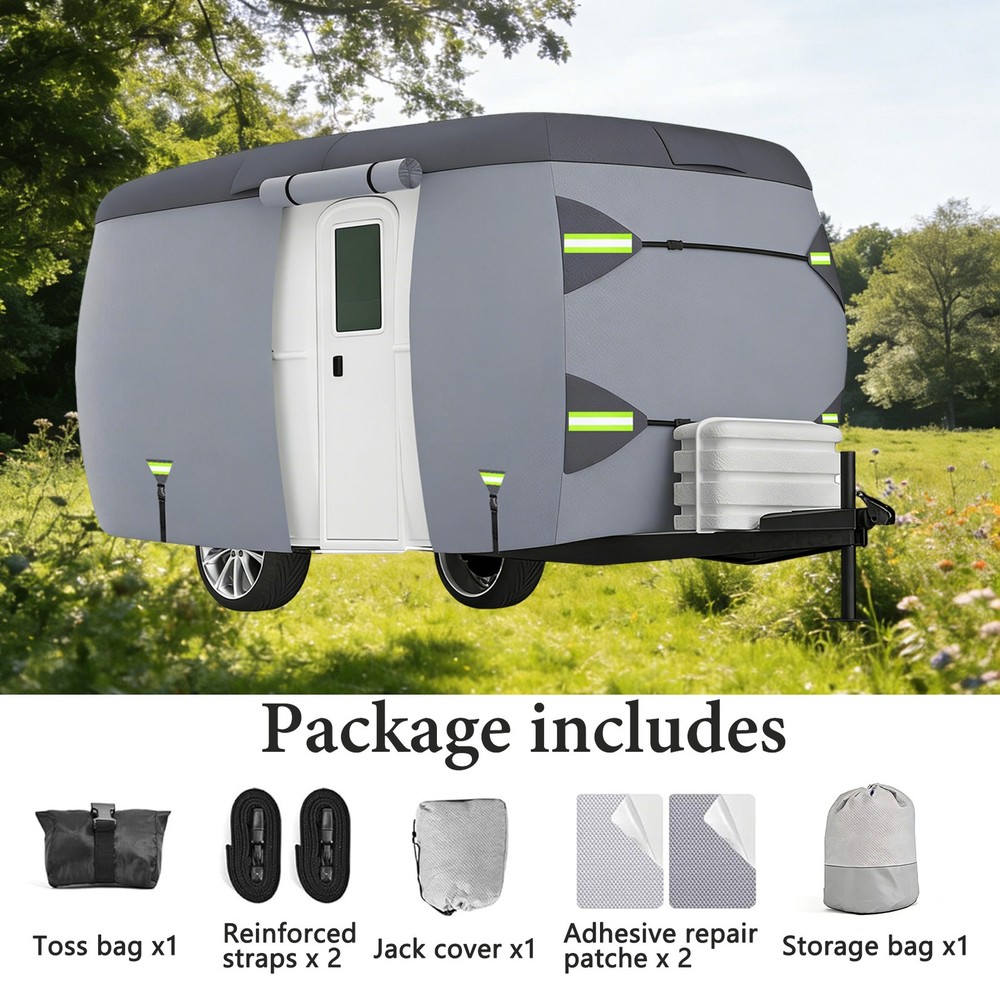 Fiberglass Travel Trailer Cover Waterproof, Fits 13'-16' Trailers UV Protection