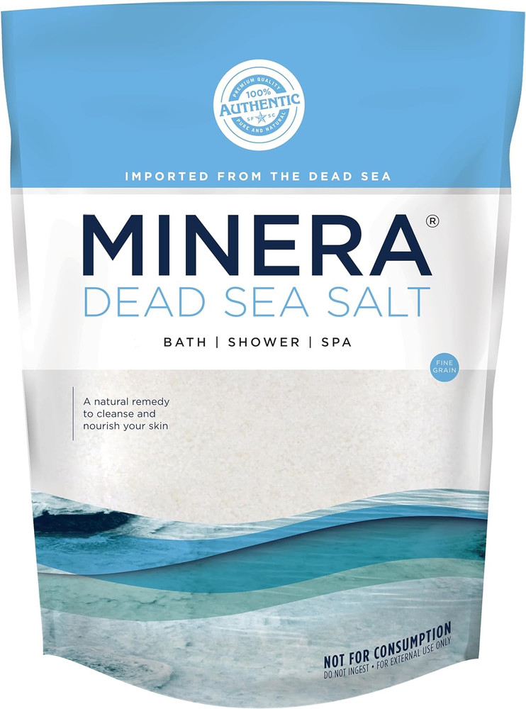 Minera Fine Grain Dead Sea Salt for Bath & Soaking – 2 Lbs, Fast-Dissolving, 100