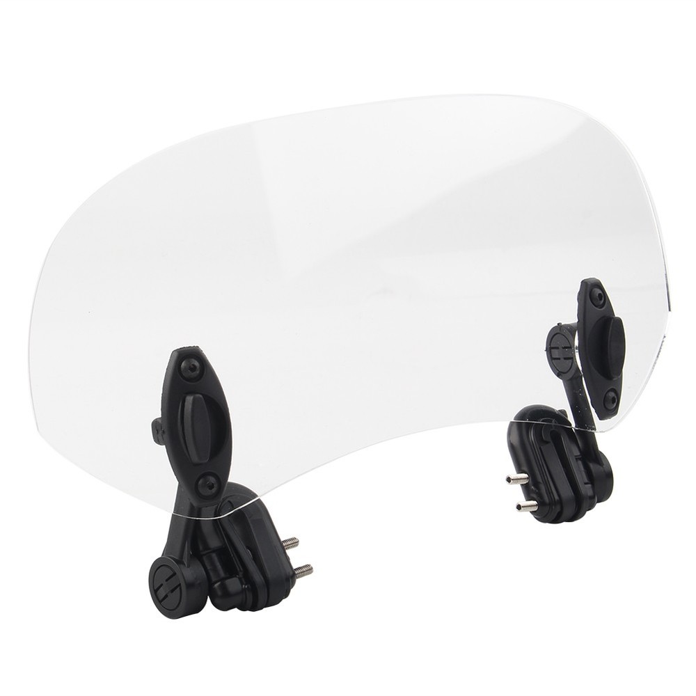 Clear Adjustable Clip On Motorcycle Windshield Extension Spoiler Wind Deflector