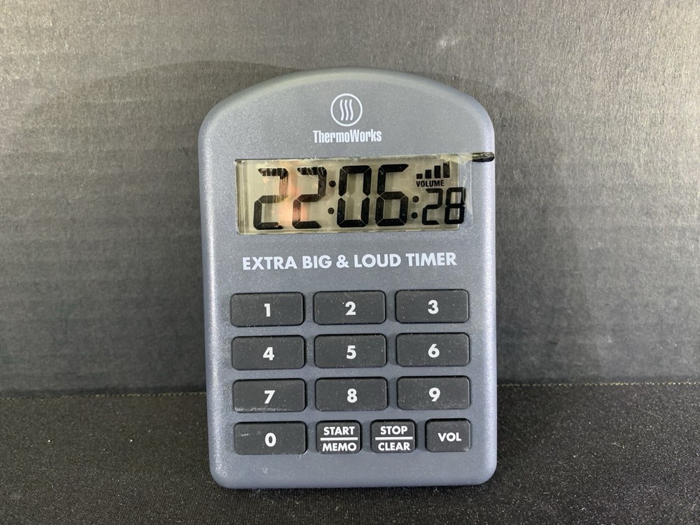 ThermoWorks Extra Big and Loud Kitchen Timer Black Water Resistant