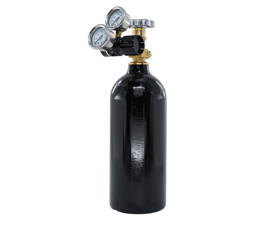 60S-30120-SR Flo Supply 2.5lb Co2 Bottle Brass Valve Adjustable Regulator Bundle