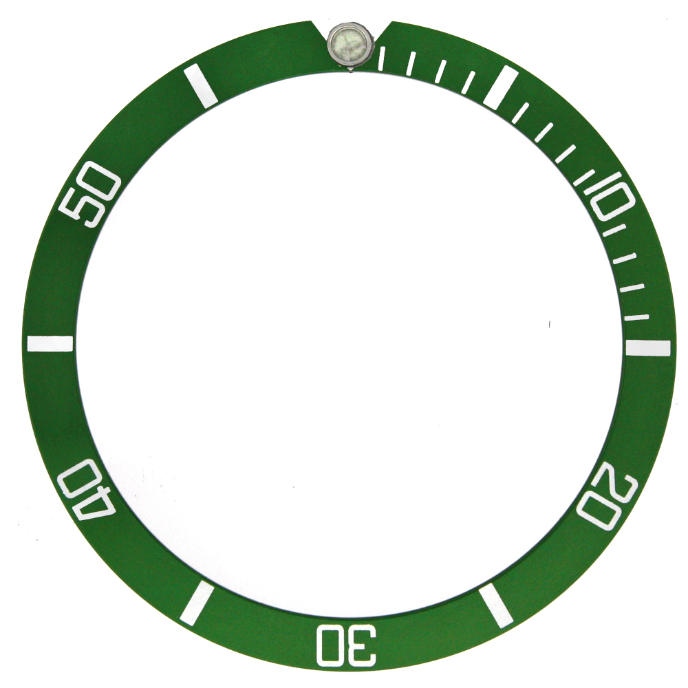 Bezel Insert fit ROLEX SUB Green Silver Sapphire Luminous Dot 16800