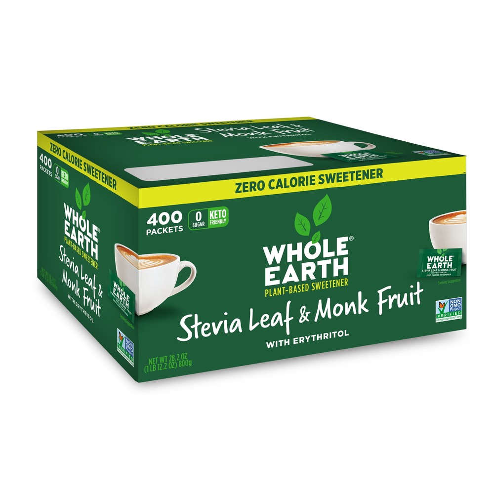 Stevia & Monk Fruit Zero Calorie Sweetener, 400 Packets