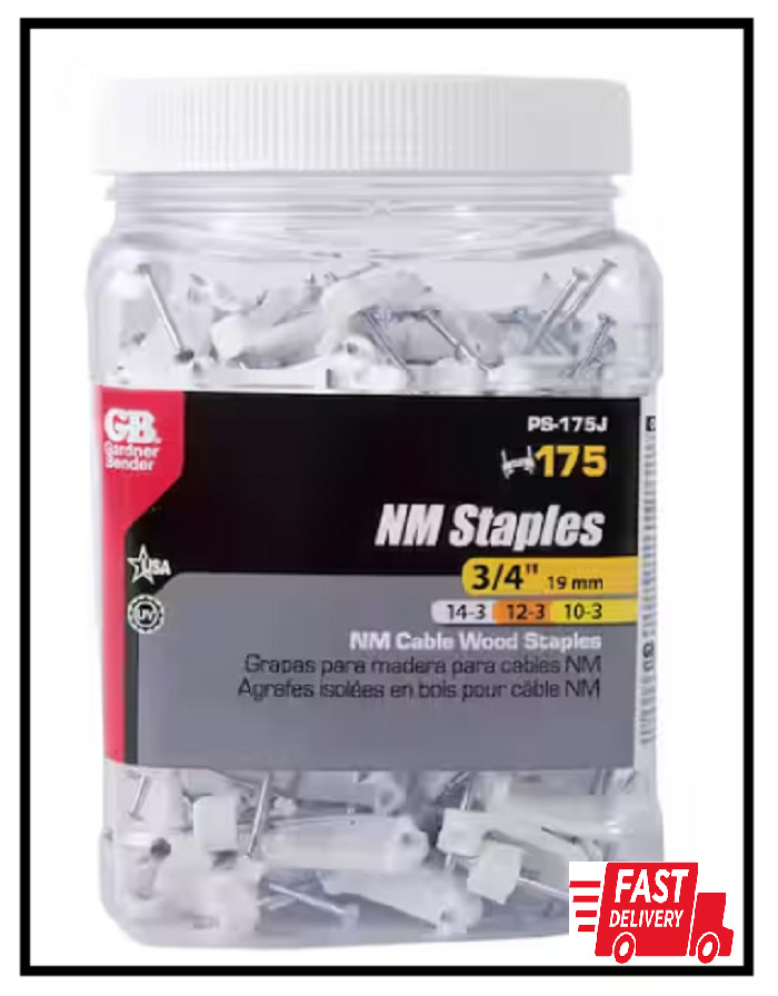 3/4 In. White Plastic Staples for Non-Metallic Cable (175-Pack)