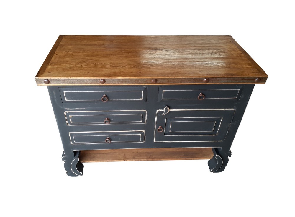 Delano Rustic Black Washed Bathroom Vanity