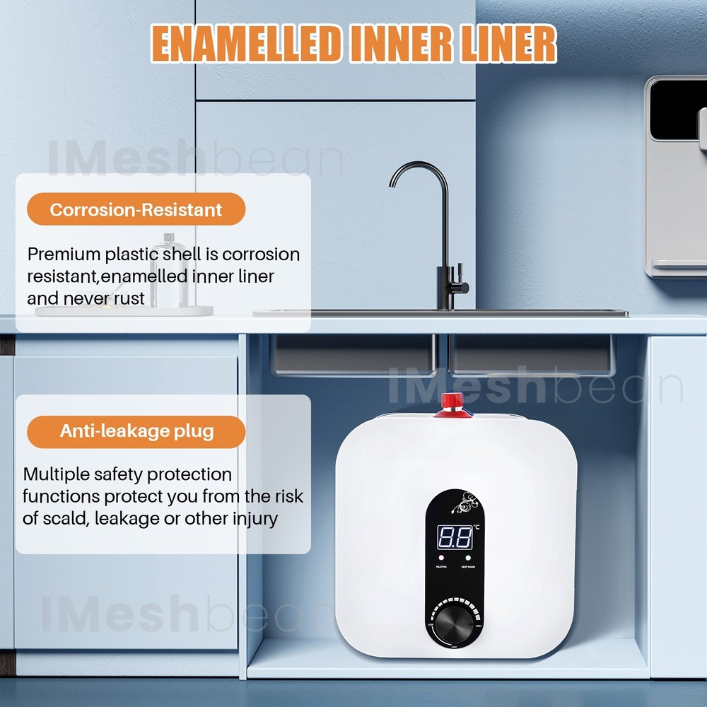 15L/4 Gall Instant Electric Hot Water Heater Shower Compact Mini-Tank Storage RV