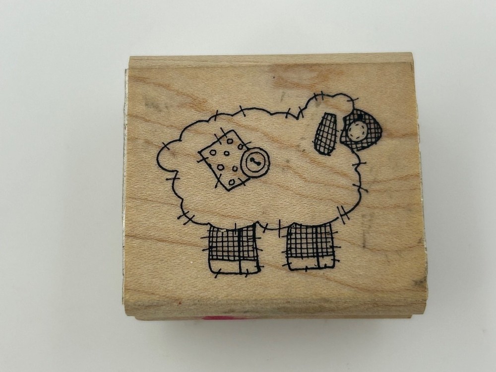 Wood Rubber Stamp Patched Bear Card Making Scrapbooking Craft