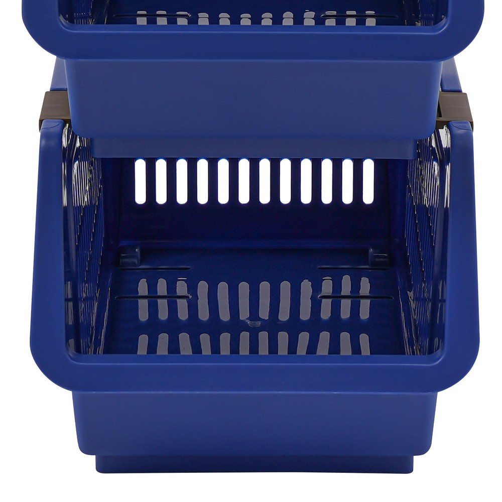 4 PCS Stacking Storage Baskets, PP Plastic Stackable Organizer Bins 76x34x24cm