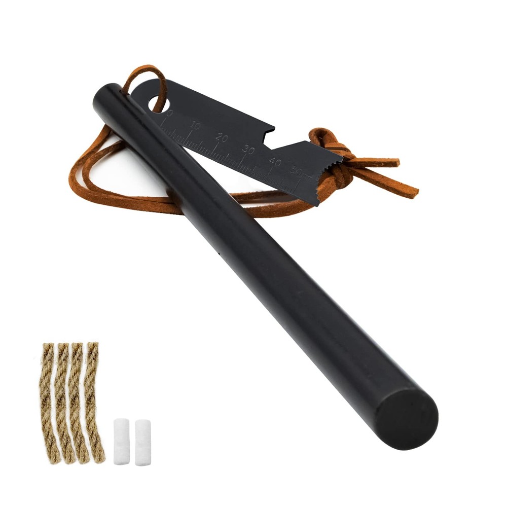 Fire Starter Kit: Ferro Rod, Multi-Tool Striker, Flint, Tinder for Camping & ...