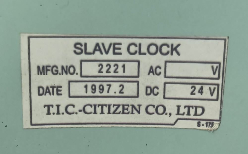 TIC Citizen 2221 Double Faced Bracket 2 Clock 24VDC Hand Master Slave
