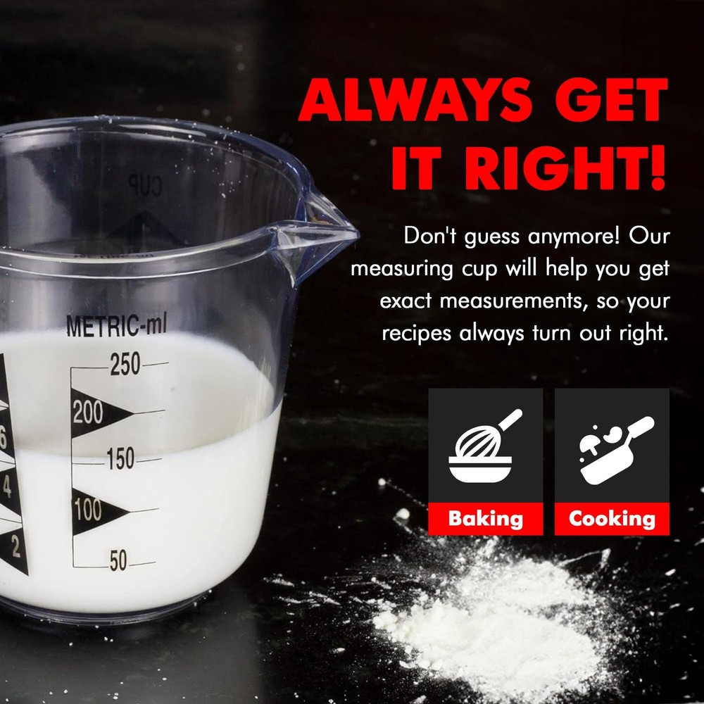 Chef Craft Select Plastic Measuring Cup, 1 Cup Capacity, Clear 1