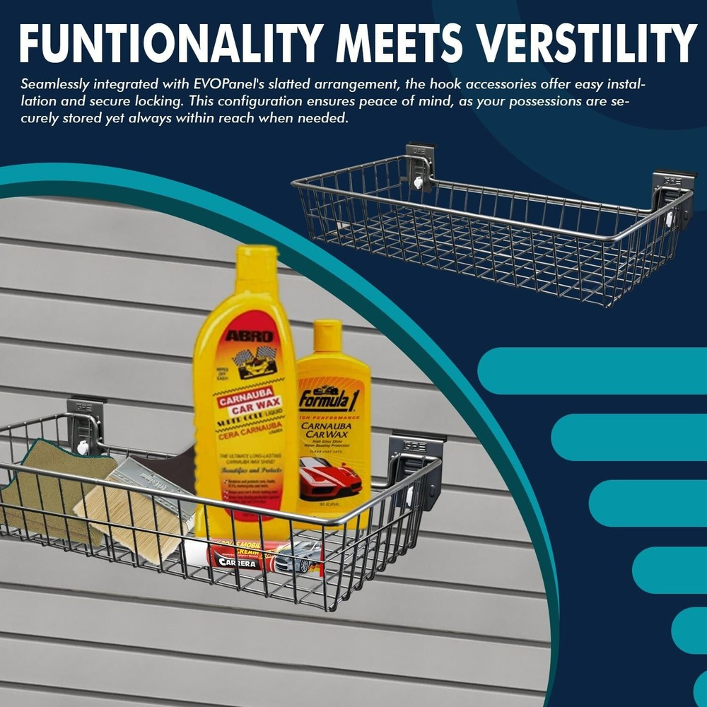 EVOPanel Wall Storage System Shallow Basket EPBAS-450SH