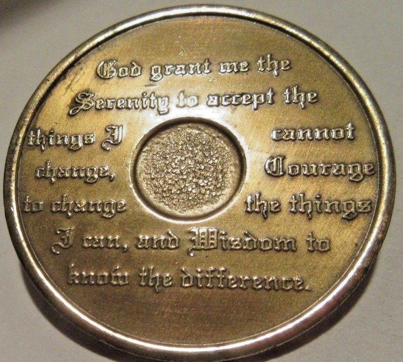 Alcoholics Anonymous AA 9 Year Bronze Medallion Coin Chip Token Sober