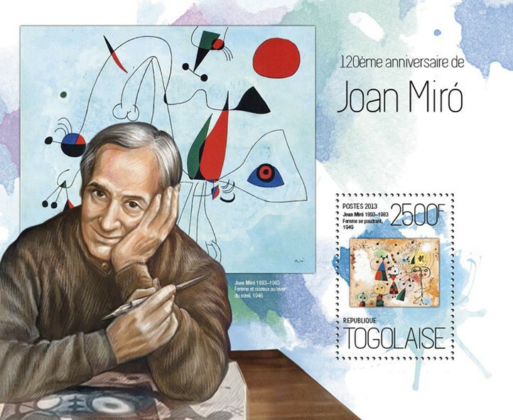 2013 TOGO MNH. JOAN MIRO   |  Y&T Code: 772  |  Michel Code: 5480 / Bl.917