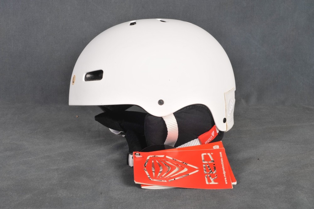RED Trace Audex Audio Snow/Skate/BMX Helmet White Large