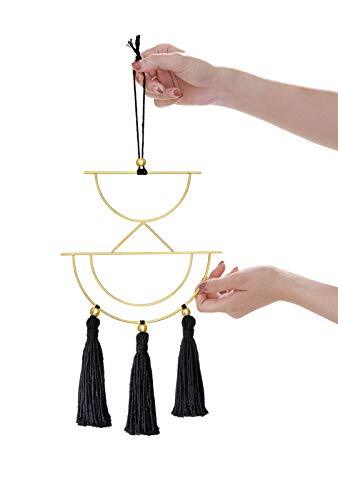 2 Pcs Small Macrame Wall Hanging Boho Decor Cute Home Art X-Small Black