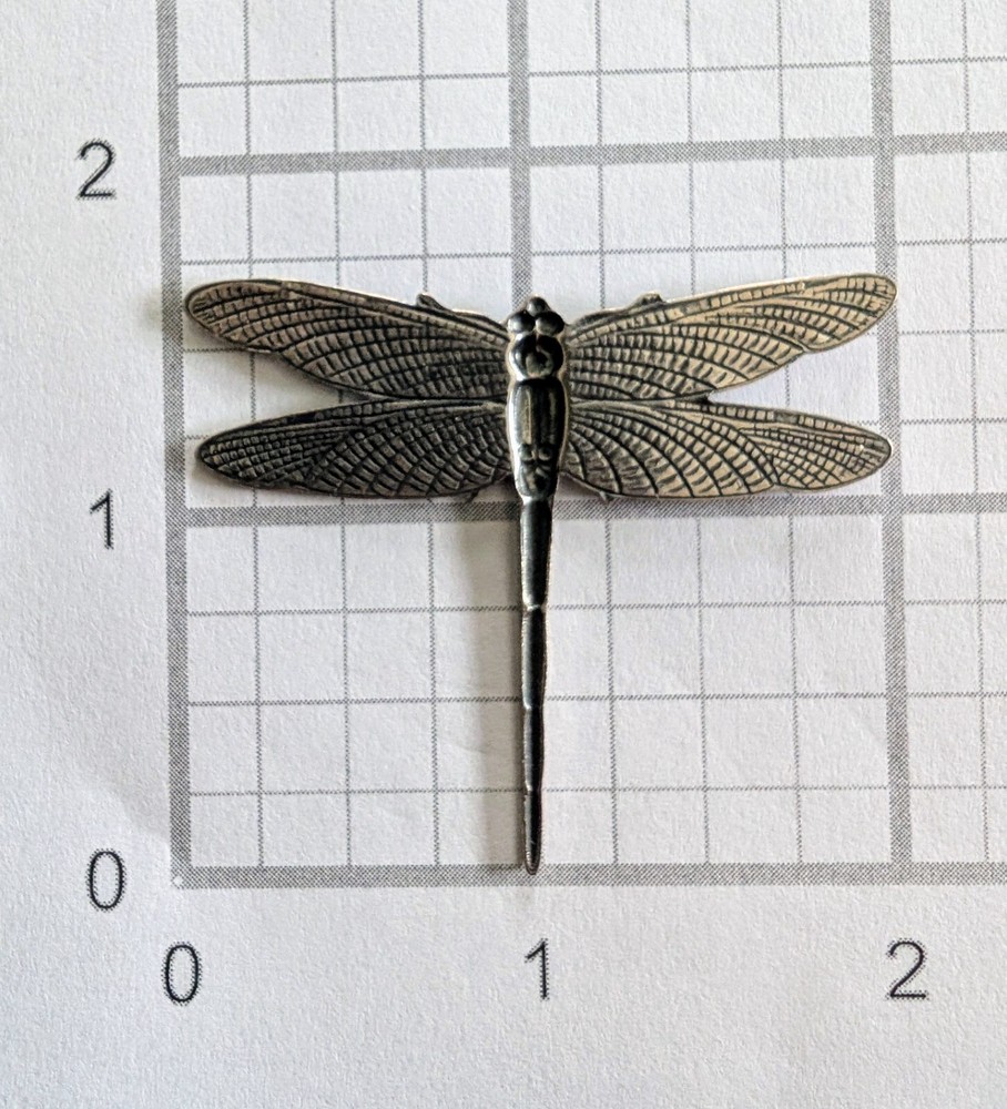 Large Dragonfly Silver Oxidized Jewelry Finding 1.75 Inch
