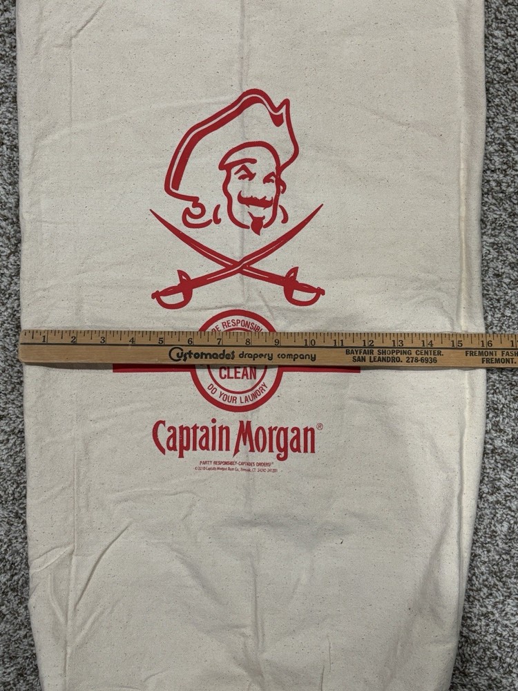 2010 Captain Morgan 36" x 16" Canvas Drawstring Laundry Bag w/ Shoulder Strap