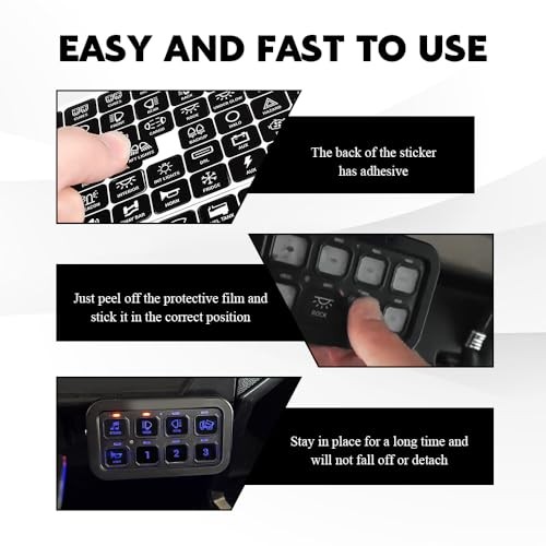 120PCS Switch Panel Sticker, Car Panel Decal, Waterproof Rocker Toggle Switch