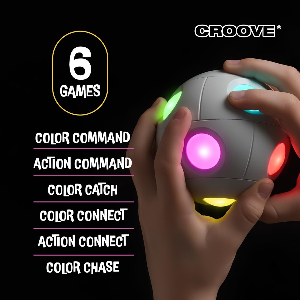 FLASHBALL Motion and Memory Action Ball, 6 in 1 Brain Game Ball, Shake Detection