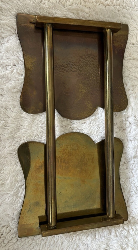 Brass Adjustable Bookends Gold Metallic Finish Rectangle Shape Decorative Pair