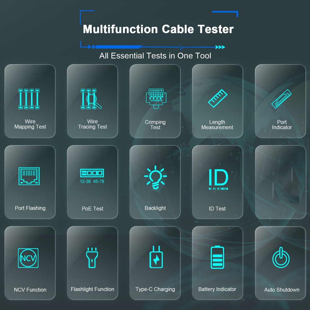 1-Advanced Network Cable Tester For Ethernet Maintenance
