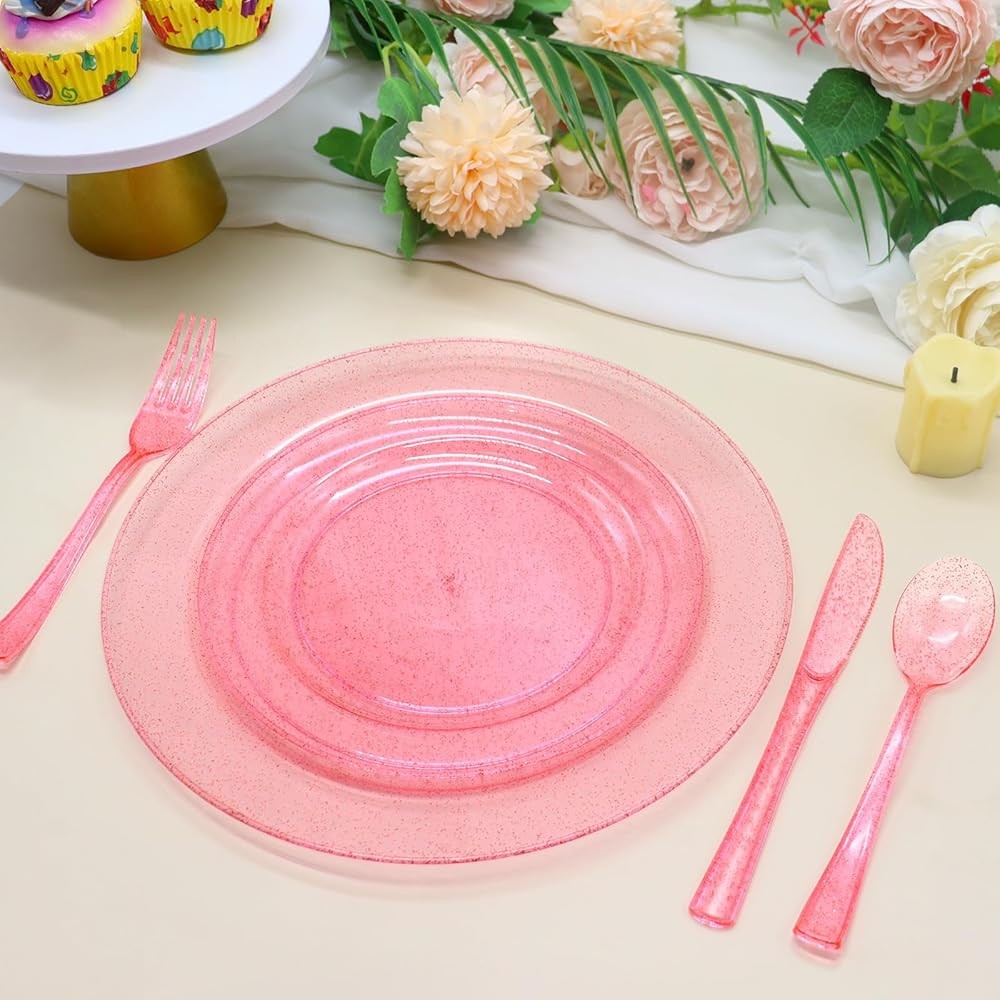 Blue Plastic Plates with Blue Plastic Sierware Heavy Duty, Disposable