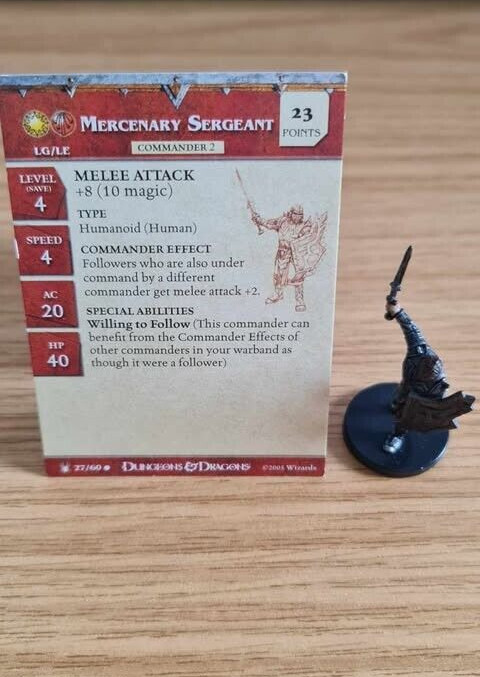 Mercenary Sergeant - Underdark #27/60 - (Common) - inc. Card - DnD