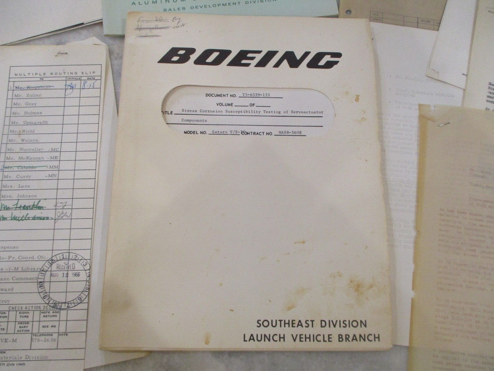 1960s NASA MSFC/BOEING APOLLO/SATURN V ACTUATOR TESTING REPORTS INTERNAL NOTES++