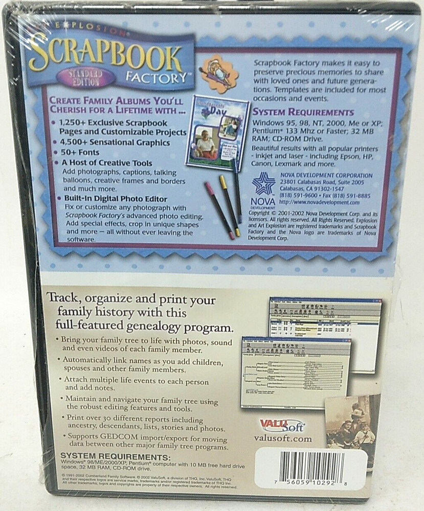 Nova Development Art Explosion Scrapbook Factory PC CD-Rom software NEW