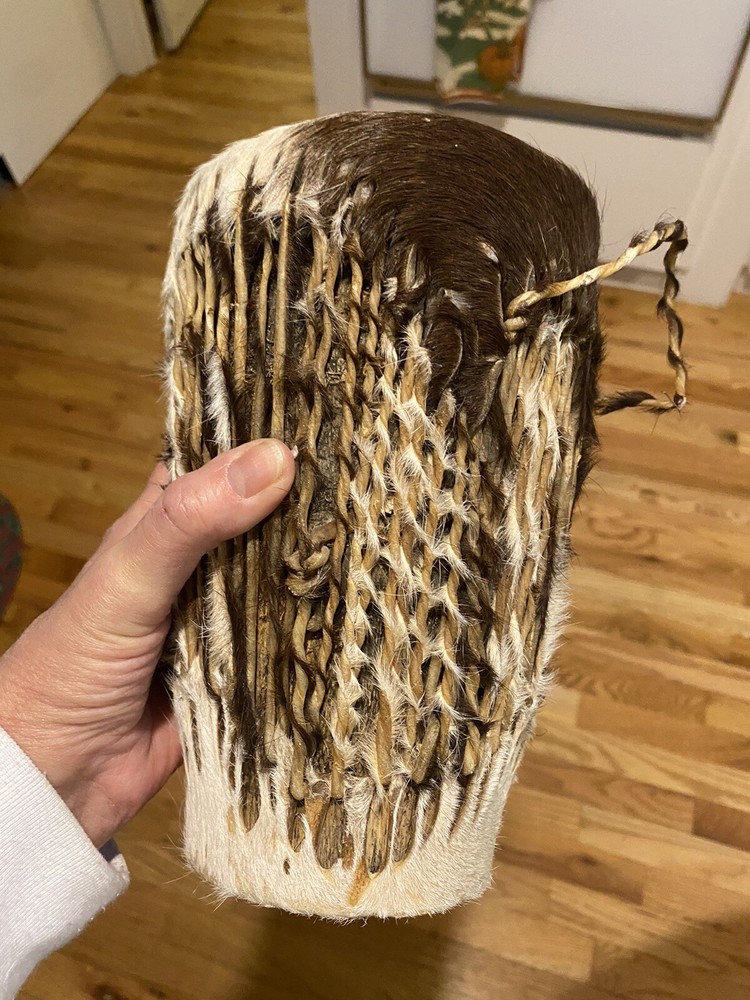 African Animal Hide Hand Drum 10”