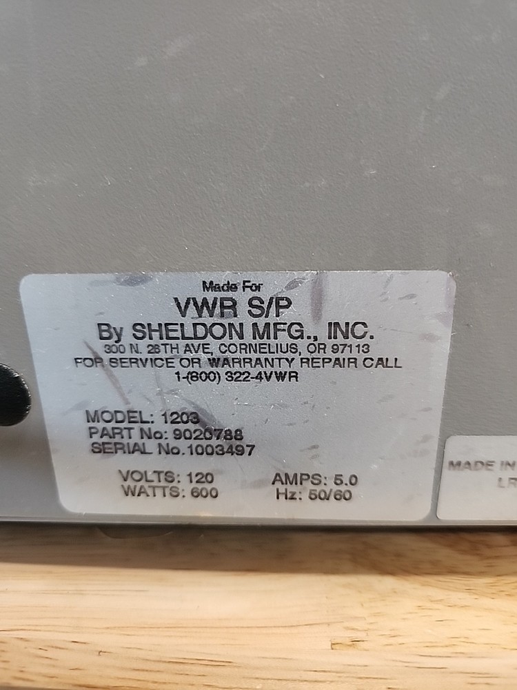 VWR Water Bath 1203 TESTED WORKS