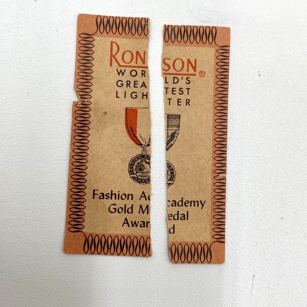 1950s Vintage Ronson “CROWN” Silver-Plated Table Lighter Instructions & Box