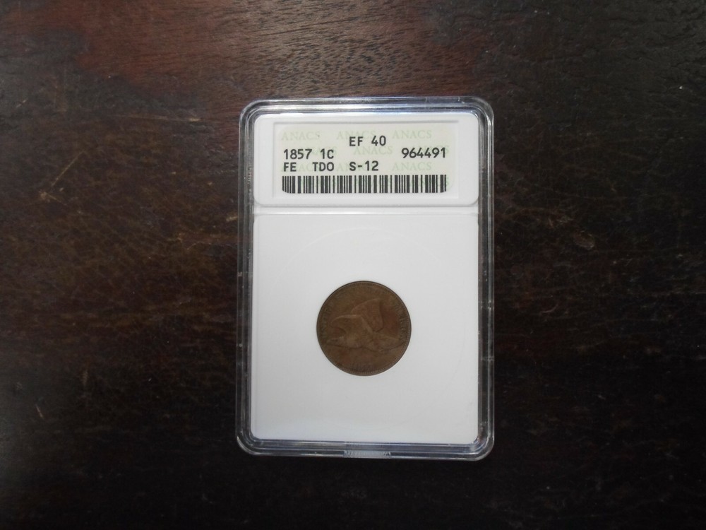 1857 Flying Eagle Cent TDO ANACS S-12 EF40
