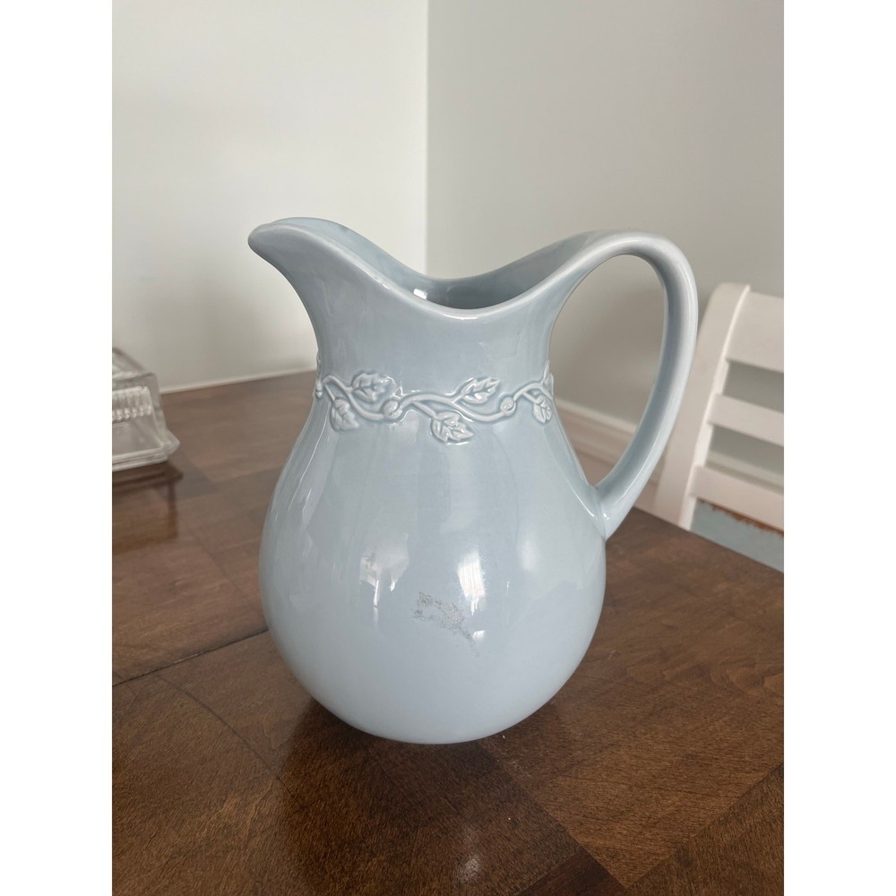 Enesco Light Blue Pitcher "Country Gate”