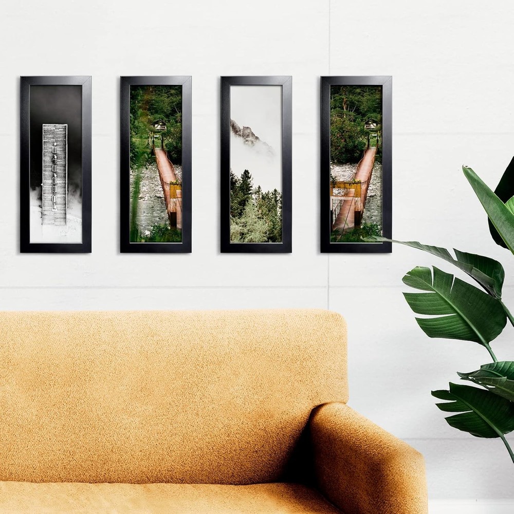 Picture Frame Black Panoramic 4x10 for Wall Decoration